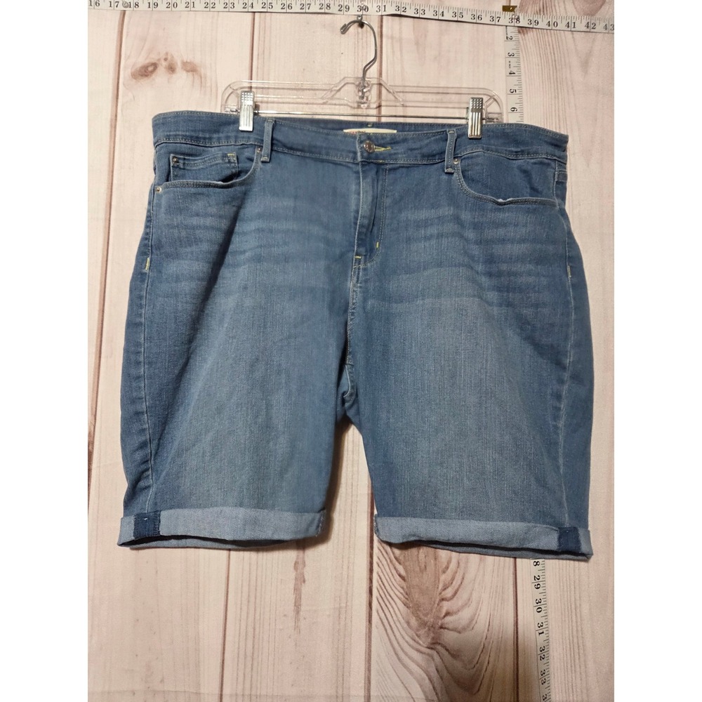 Ladies 35 20 Signature Levi Strauss & Co. Bermuda‎ Jean Shorts Denim Cuffed Hem